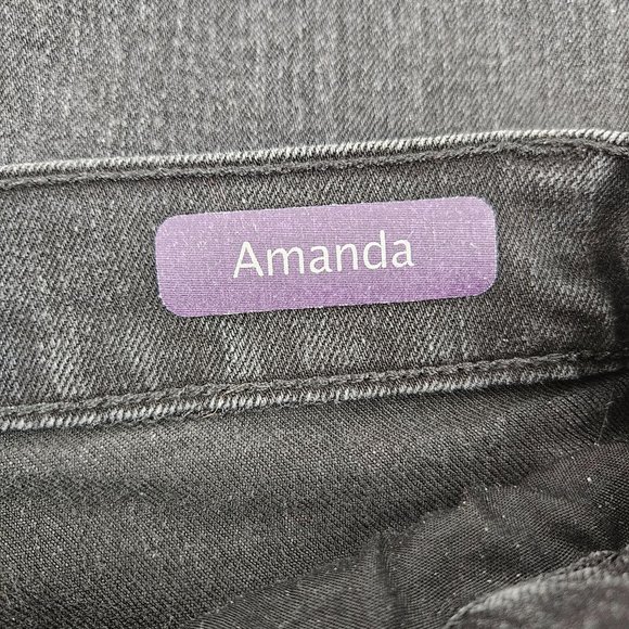 Glorai Vanderbuilt Jeans Womens 12 Amanda Missy Short Black Denim Straight Leg - Picture 6 of 10